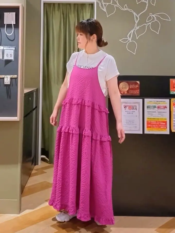 ❤️25新作 新品♡ SelfPortrait バーガンディ色ワンピース♡　F02 Petit Fleur フリルティアードキャミワンピ/Green Parks（グリーン