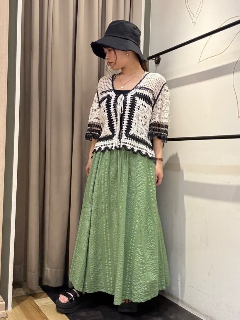 ELENCARE DUE カギ針風レースカーデ/Green Parks（グリーン パークス