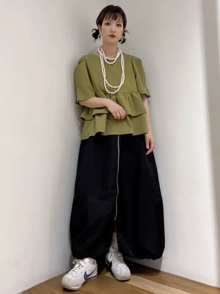 フロントZipコクーンスカート/Green Parks（グリーン パークス）の