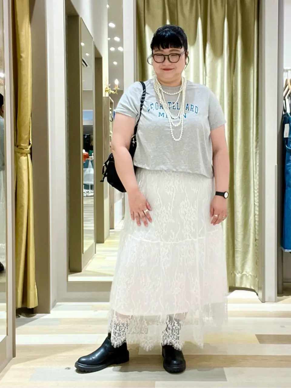 ELENCARE DUE レースティアードスカート/Green Parks（グリーン