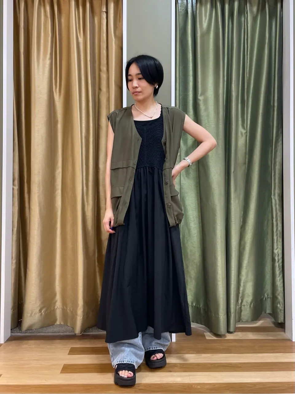 SUGAR SPOON クロシェキリカエワンピース/Green Parks（グリーン