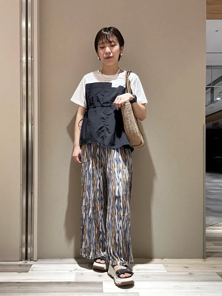 ビスチェドッキングドロスト5分袖プルオーバー/Green Parks（グリーン