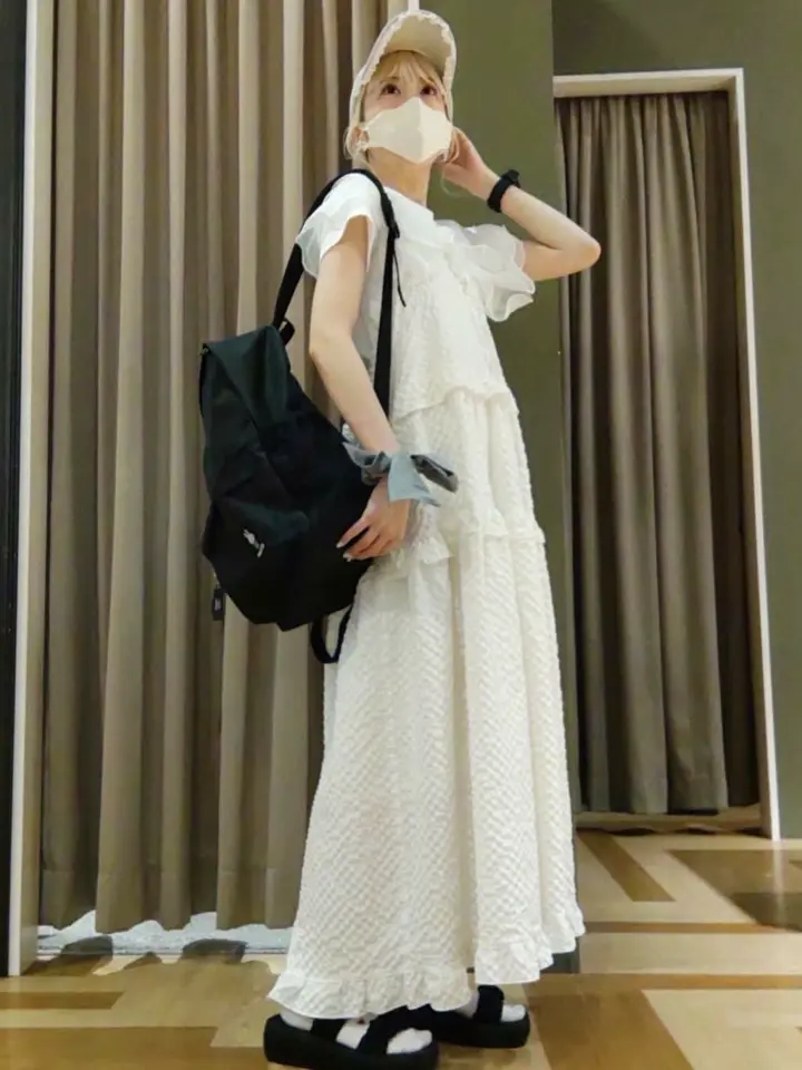 Petit Fleur フリルティアードキャミワンピ/Green Parks（グリーン