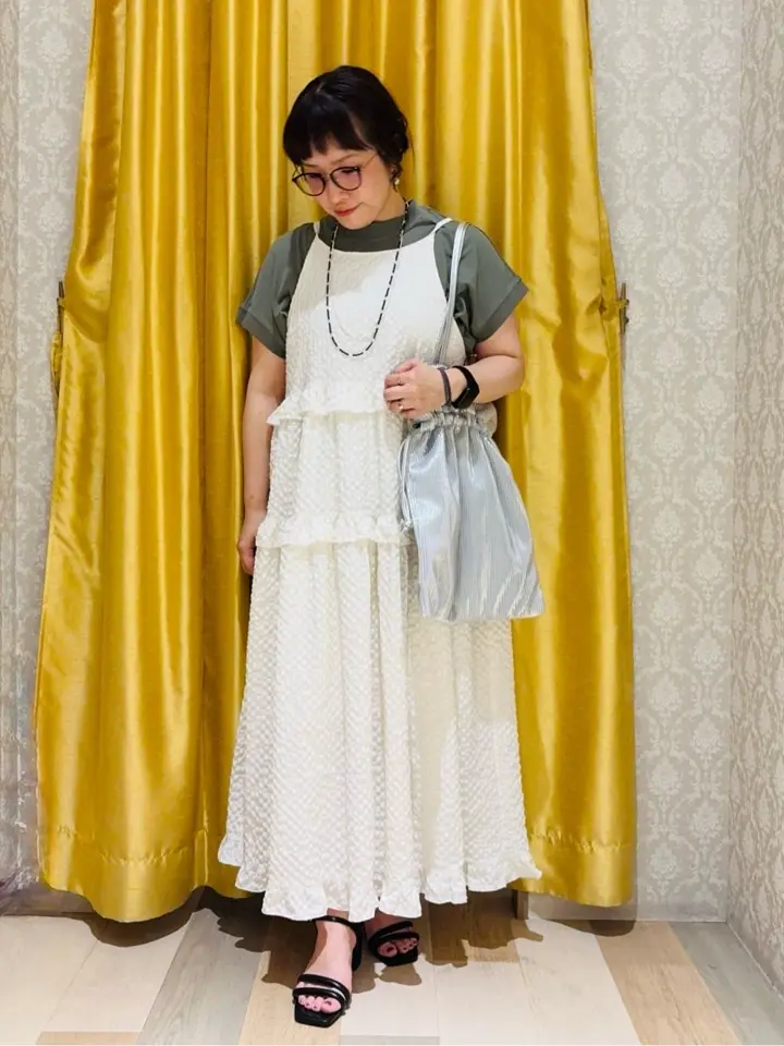 Petit Fleur フリルティアードキャミワンピ/Green Parks（グリーン