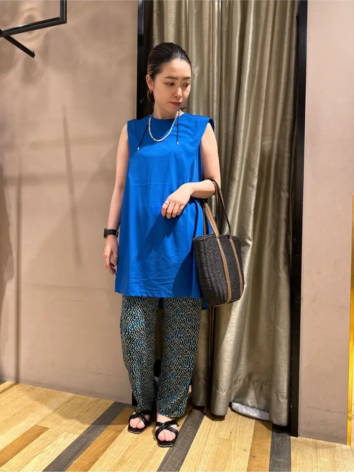 配色ステッチノースリーブチュニック/Green Parks（グリーン パークス