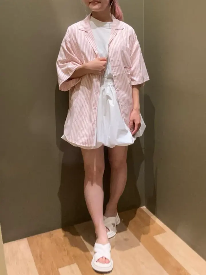 COLDSTONE/ストライプ開襟半袖シャツ/Green Parks（グリーン パークス