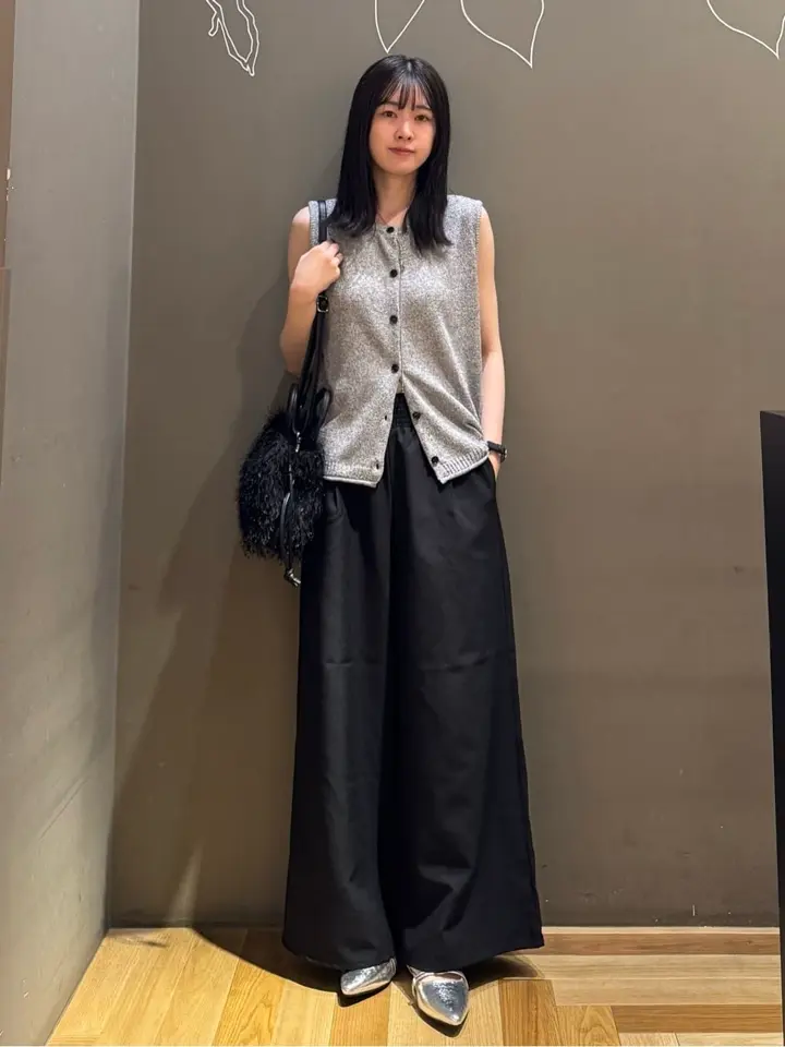 前後2way ミックスカラーノースリーブニット/Green Parks（グリーン