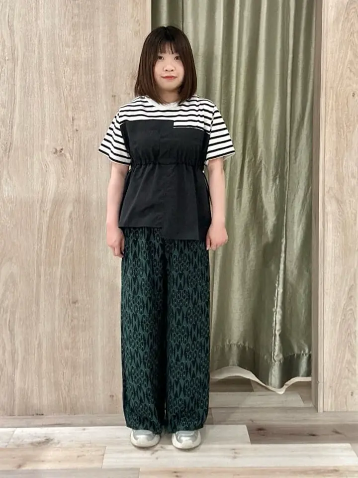 ビスチェドッキングドロスト5分袖プルオーバー/Green Parks（グリーン