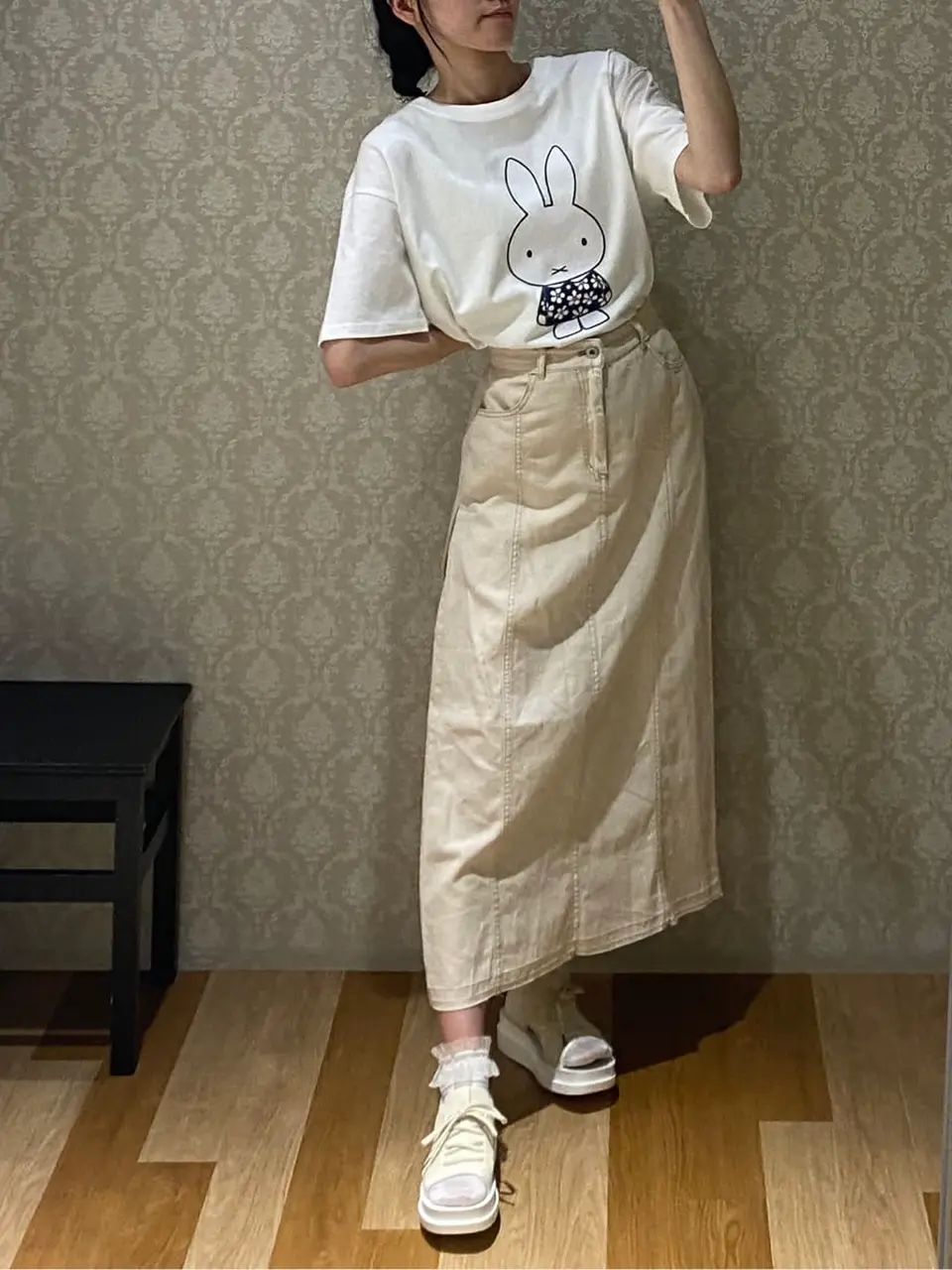 ライトデニムサイドタックスカート/Green Parks（グリーン パークス