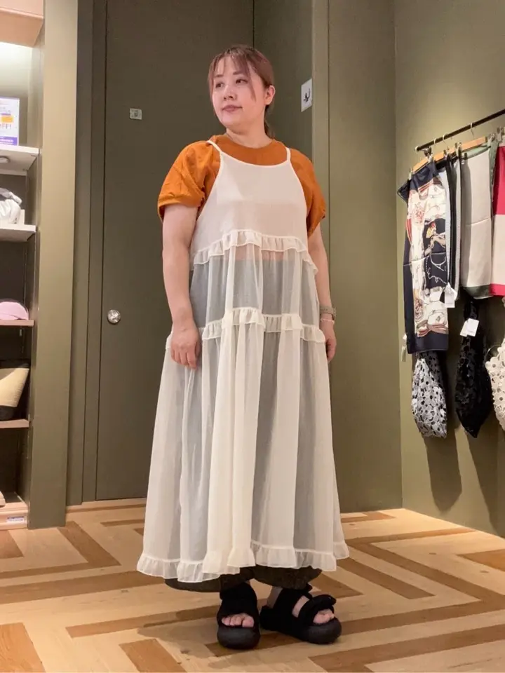 Petit Fleur シアーティアードキャミワンピ/Green Parks（グリーン