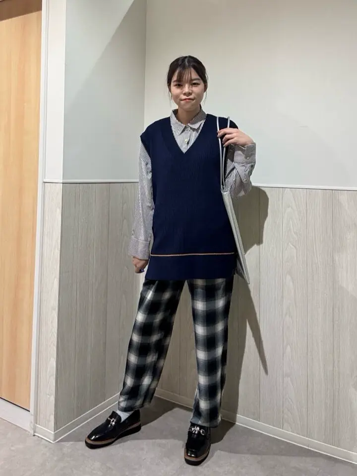 裾ラインケーブルニットベスト/Green Parks（グリーン パークス）の