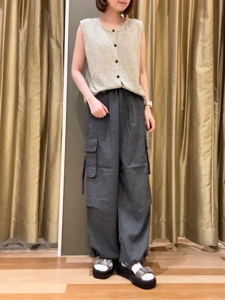 前後2way ミックスカラーノースリーブニット/Green Parks（グリーン