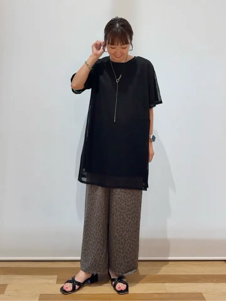 ≪USED≫半袖メッシュドッキングチュニック/Green Parks（グリーン