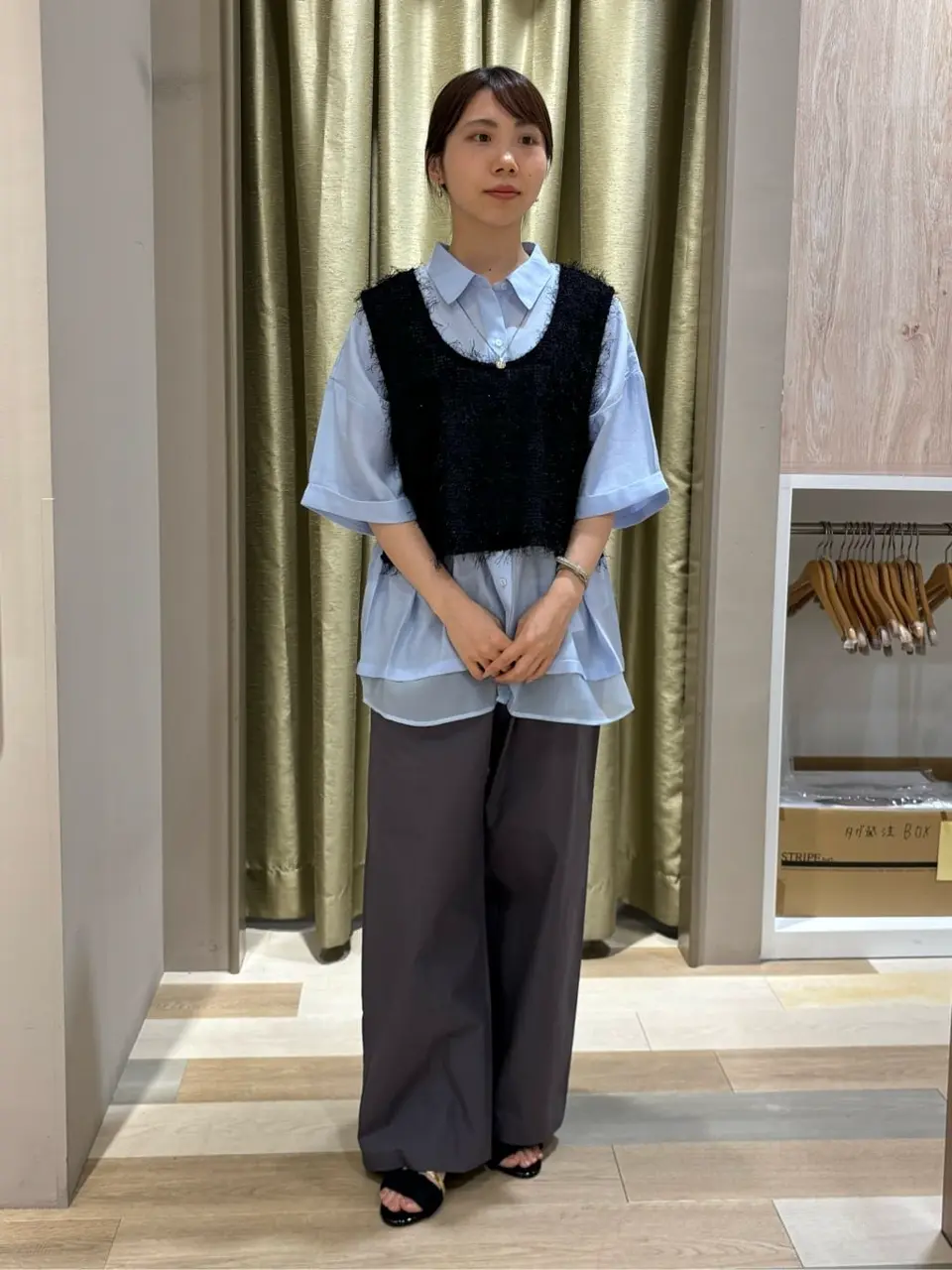 フェザーヤーンショートベスト/Green Parks（グリーン パークス）の