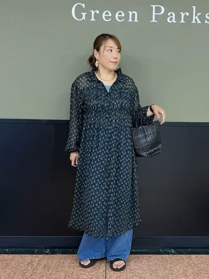 花柄シフォン楊柳ワンピース/Green Parks（グリーン パークス）の