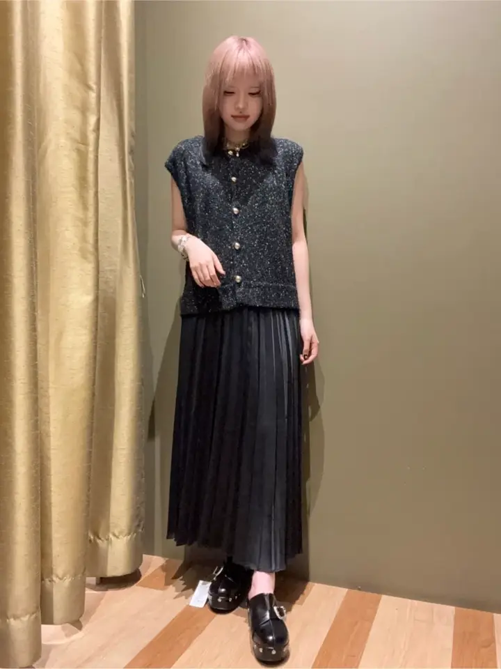 ツィード風金釦ニットベスト/Green Parks（グリーン パークス）の