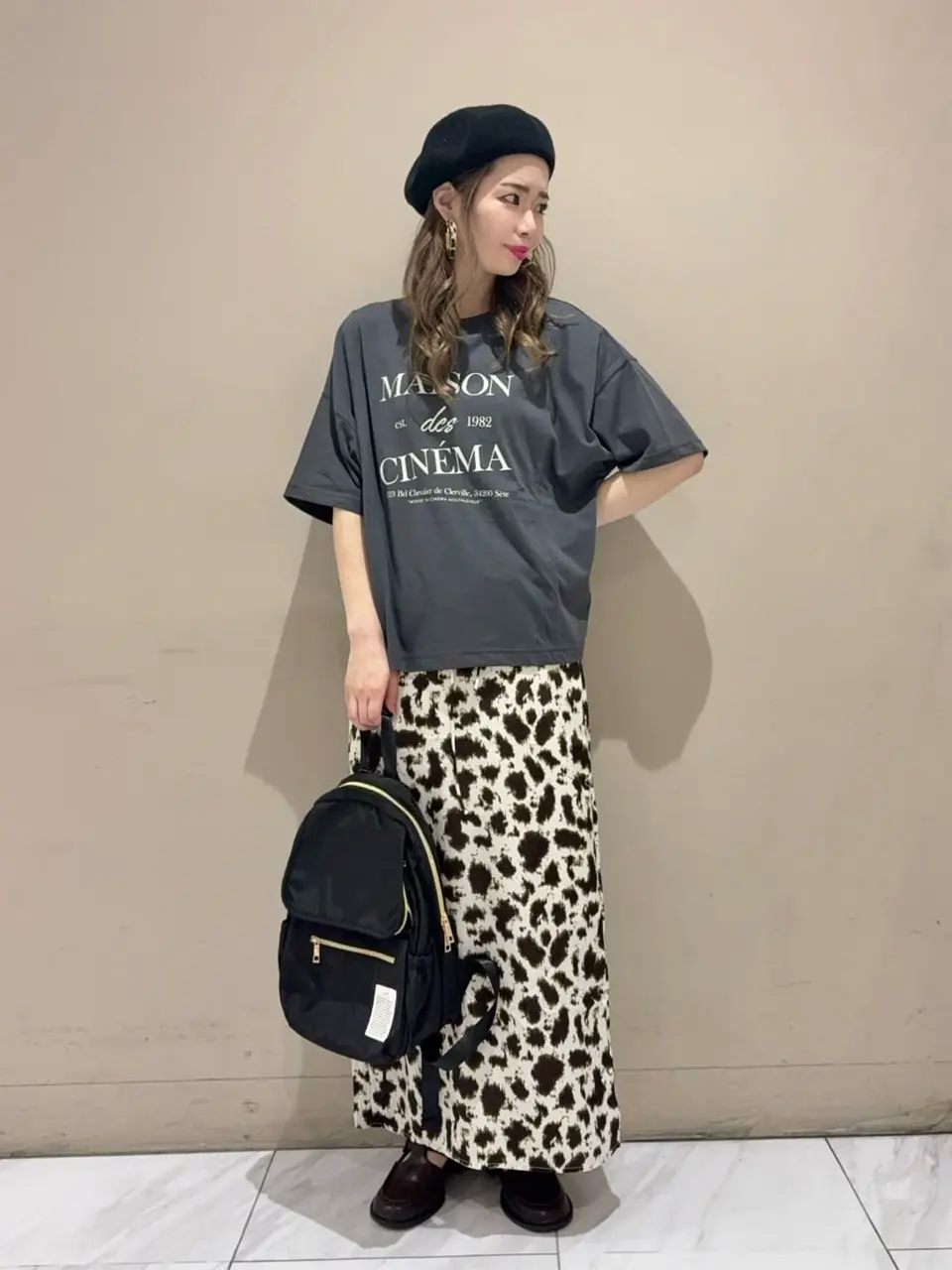 ヒョウ柄プリントIラインスカート/CRAFT STANDARD BOUTIQUE（クラフト