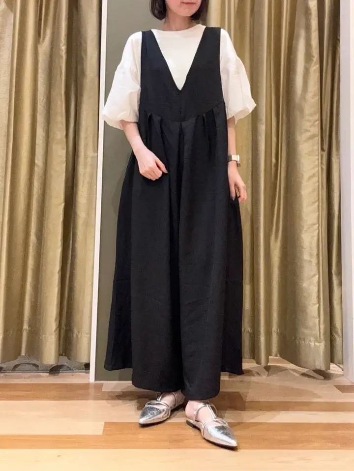 ババグーリ　ゆったり　サロペット 接触冷感麻調ゆったりサロペット/Green Parks（グリーン パークス）の