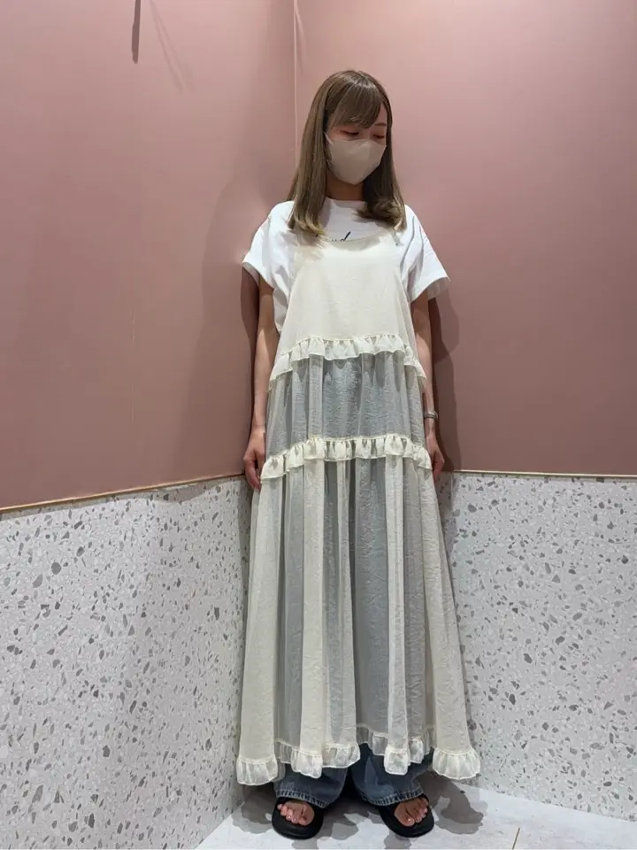 Petit Fleur シアーティアードキャミワンピ/Green Parks（グリーン