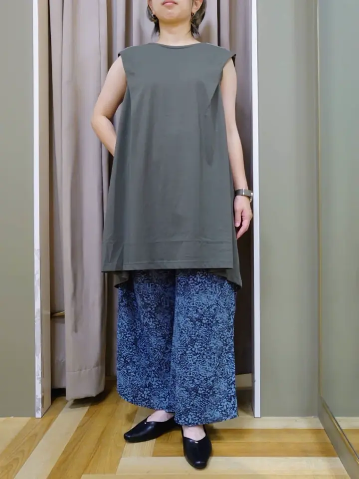 配色ステッチノースリーブチュニック/Green Parks（グリーン パークス