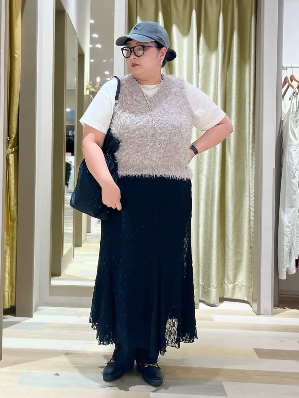 フェザーヤーンニットベスト/Green Parks（グリーン パークス）の