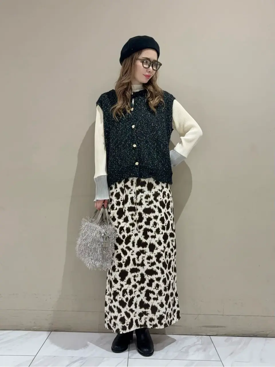 ツィード風金釦ニットベスト/Green Parks（グリーン パークス）の