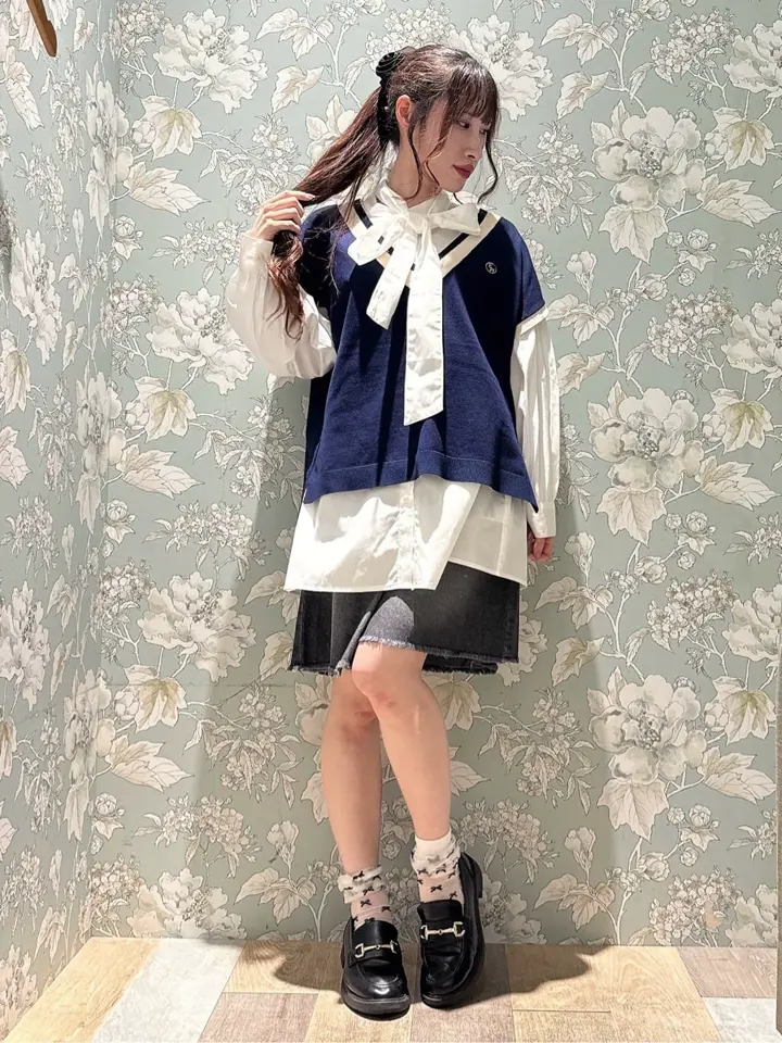 DOUBLE FLAGS ワイドデニムハーフパンツ/Green Parks（グリーン