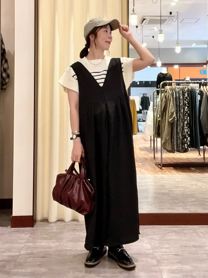 接触冷感麻調ゆったりサロペット/Green Parks（グリーン パークス）の