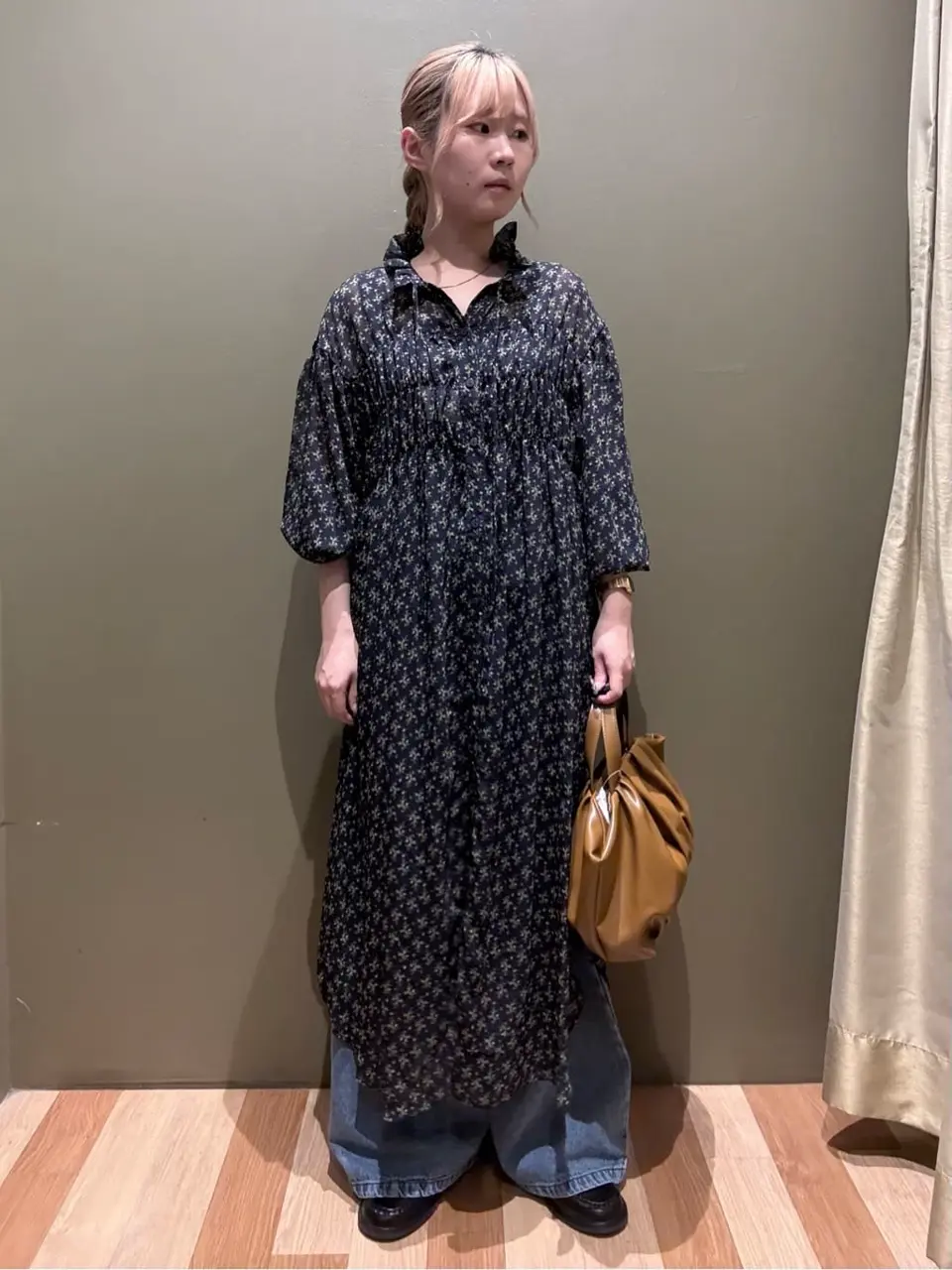 花柄シフォン楊柳ワンピース/Green Parks（グリーン パークス）の