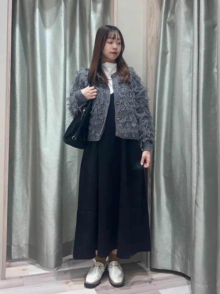 SECRET ダークグリーン ベロア　上 ANDSEARCH シアーベロアボトルネックロンTEE/Green Parks（グリーン