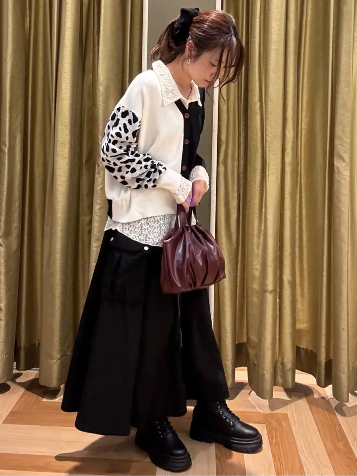 竹様　20FW　ワイズ Y's フェアアイル柄アシンメトリーニットカーディガン 竹様 20FW ワイズ Y´s フェアアイル柄アシンメトリーニット