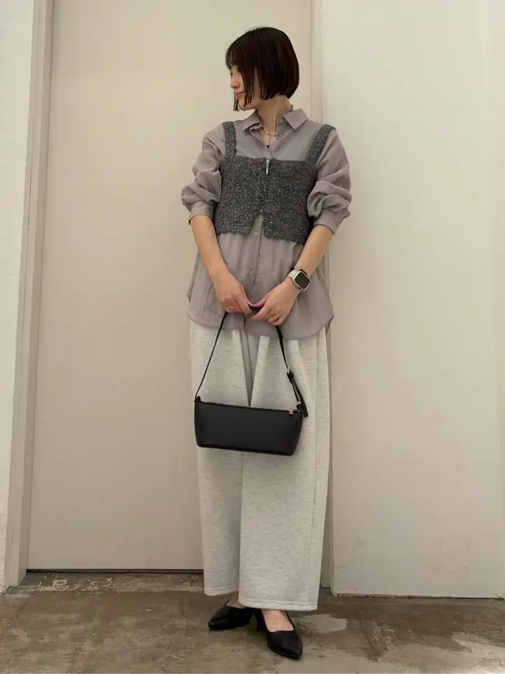 SET2点ラメシャギービスチェ+シャツ/Green Parks（グリーン パークス