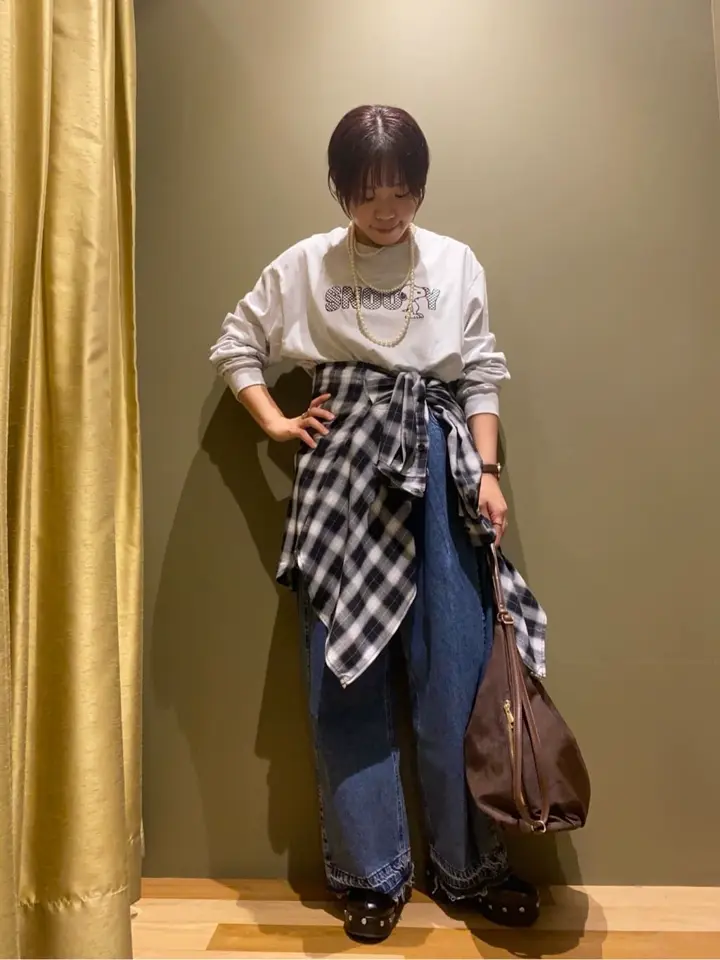 □PEANUTS クロスステッチロンTEE/Green Parks（グリーン パークス）の