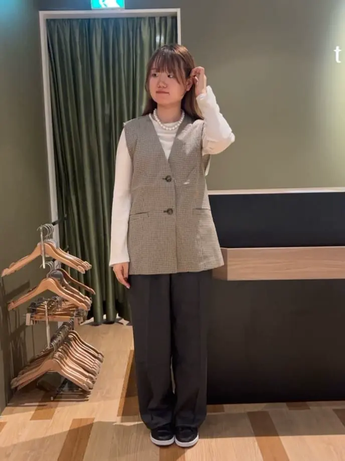 ノースリーブチェックジレ/Green Parks（グリーン パークス）のベスト