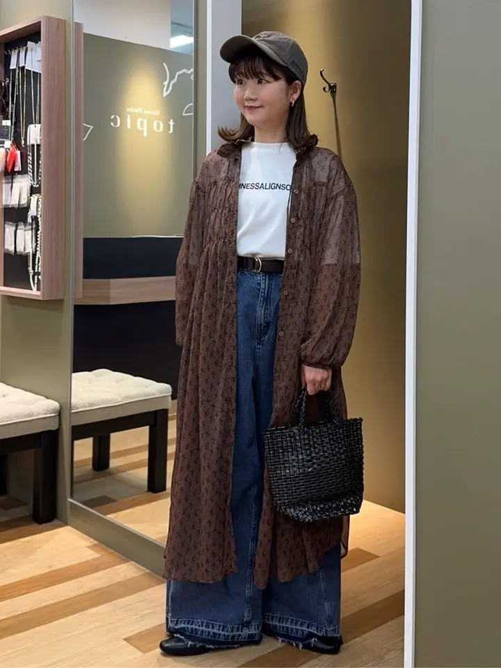 花柄シフォン楊柳ワンピース/Green Parks（グリーン パークス）の