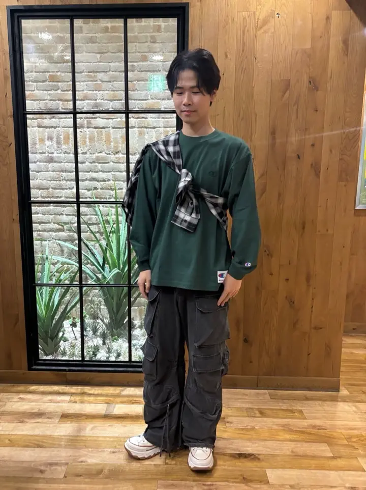 □Champion LONG SLEEVE T-SHIRT/Green Parks（グリーン パークス）の