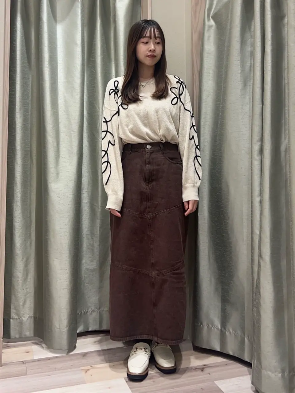 刺繍コードニットプルオーバー/Green Parks（グリーン パークス）の