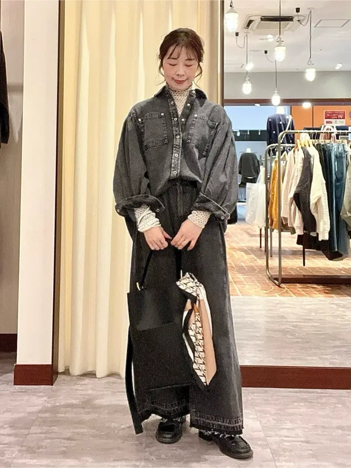 ジオメトリーパターンスカーフ 70×70/Green Parks（グリーン パークス