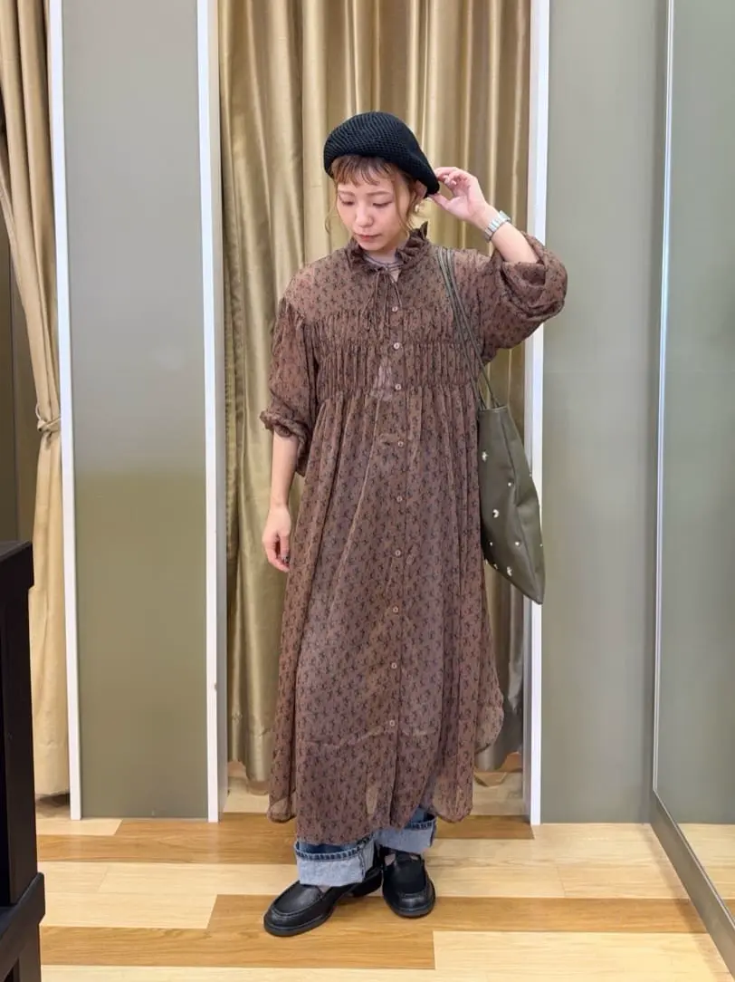 花柄シフォン楊柳ワンピース/Green Parks（グリーン パークス）の