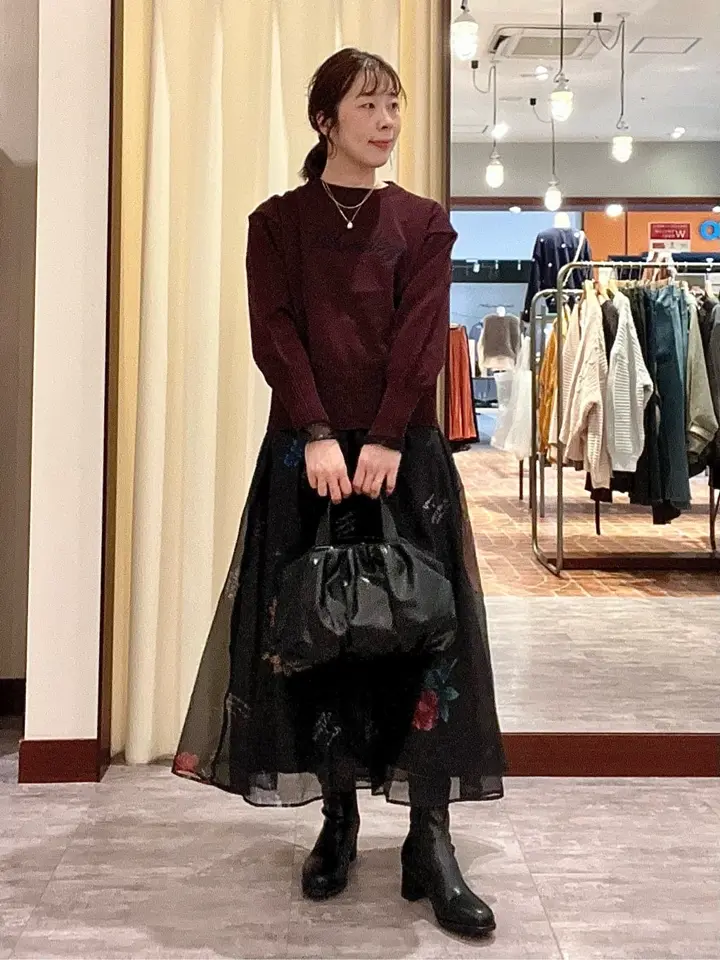 SUGAR SPOON フラワーptシアーフレアスカート/Green Parks（グリーン