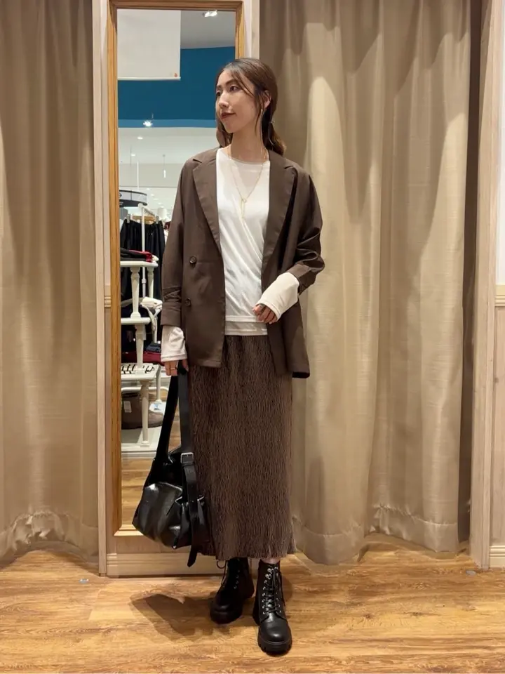 シャイニーベロアスカート/earth music&ecology（アース ミュージック