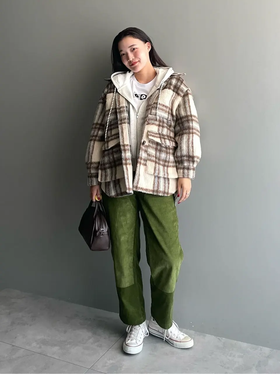 □WITH KURUMI NAKATA スウェットZIPフード/Green Parks（グリーン