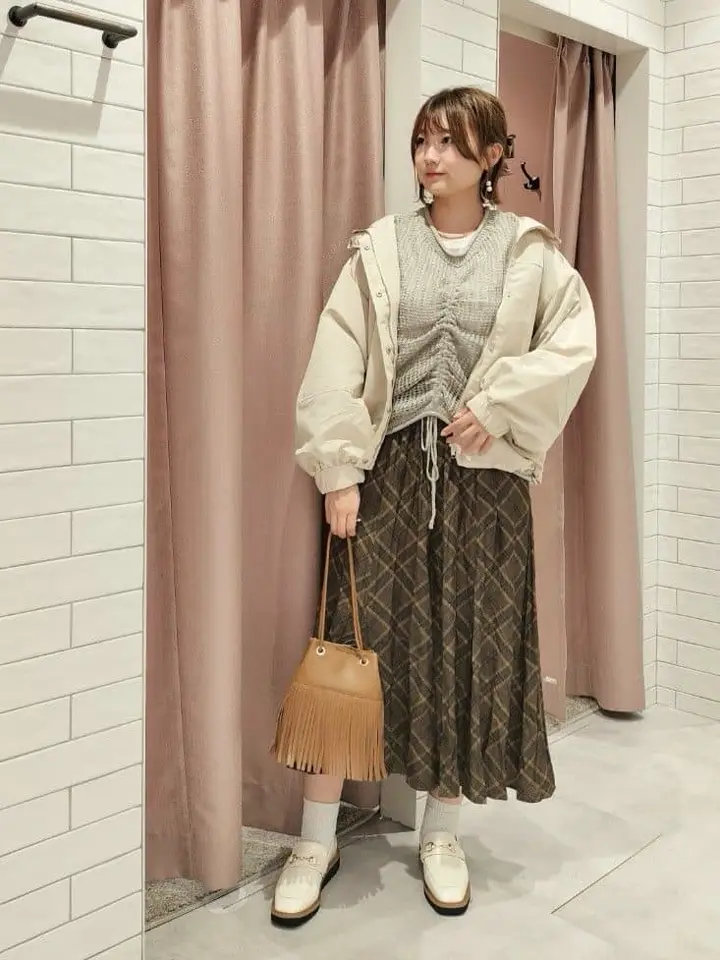 SET2点2wayシャーリングニット+インナー/Green Parks（グリーン