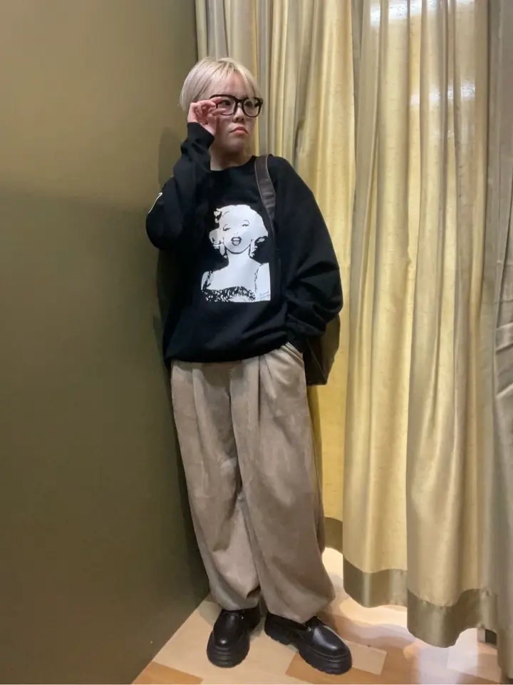 □Marilyn Monroe モノクロptスウェット/Green Parks（グリーン