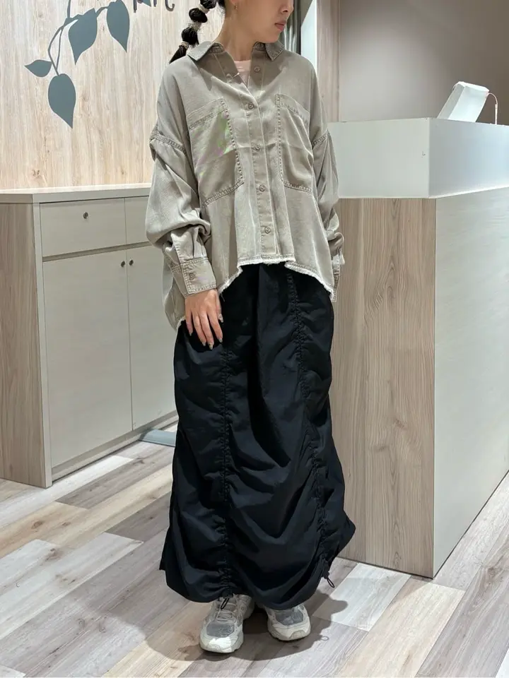 【極美品】トゥデイフル♡ジャガード カーゴパンツ ドロスト ブラック スリット ドロストシャーリングデザインスカート/CRAFT STANDARD BOUTIQUE