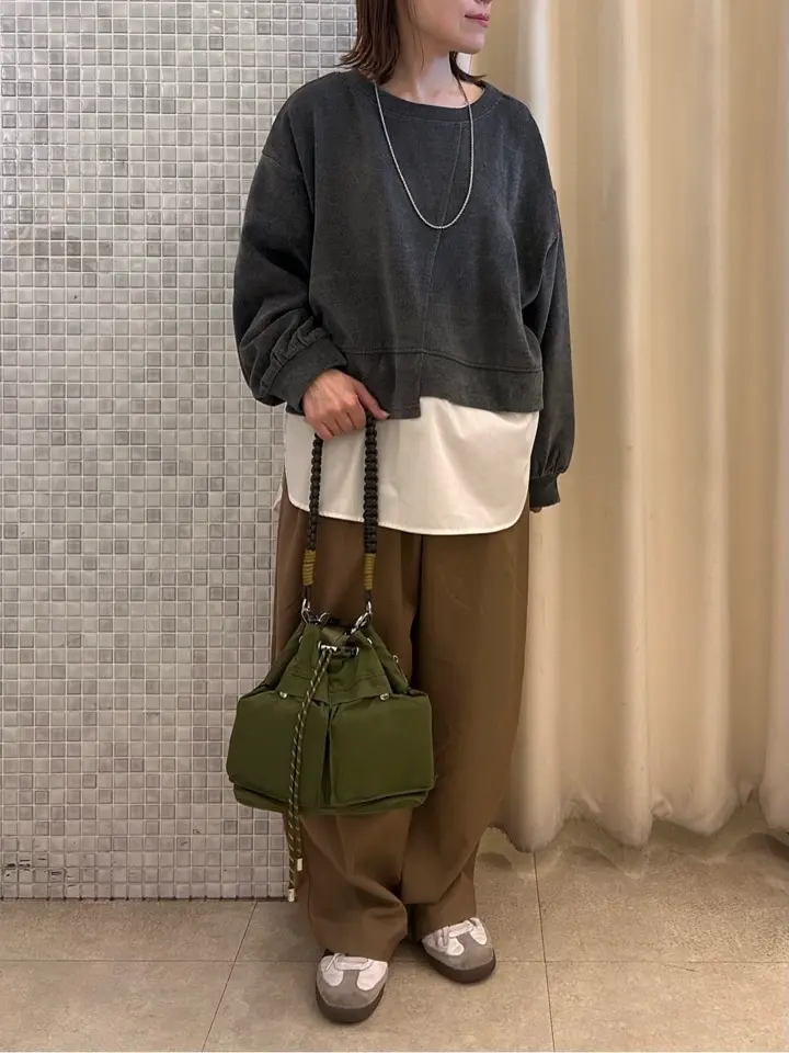 NORIKO極美品*ホコモモラ* 若草グリーン*ナイロンジャケット andmikka.パラコードナイロンショルダーリュック/Green Parks