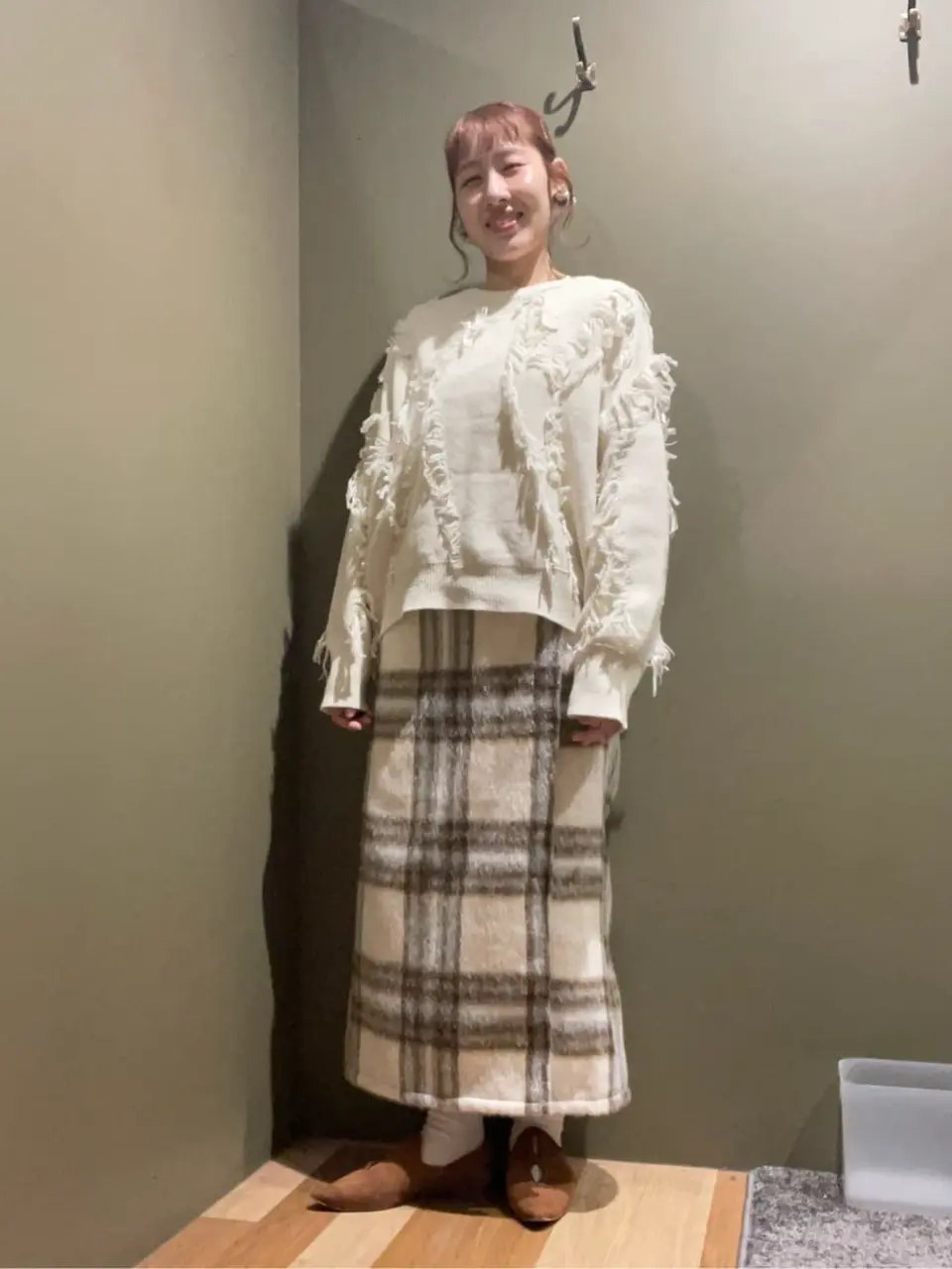 □WITH KURUMI NAKATA チェックラップスカート/Green Parks（グリーン