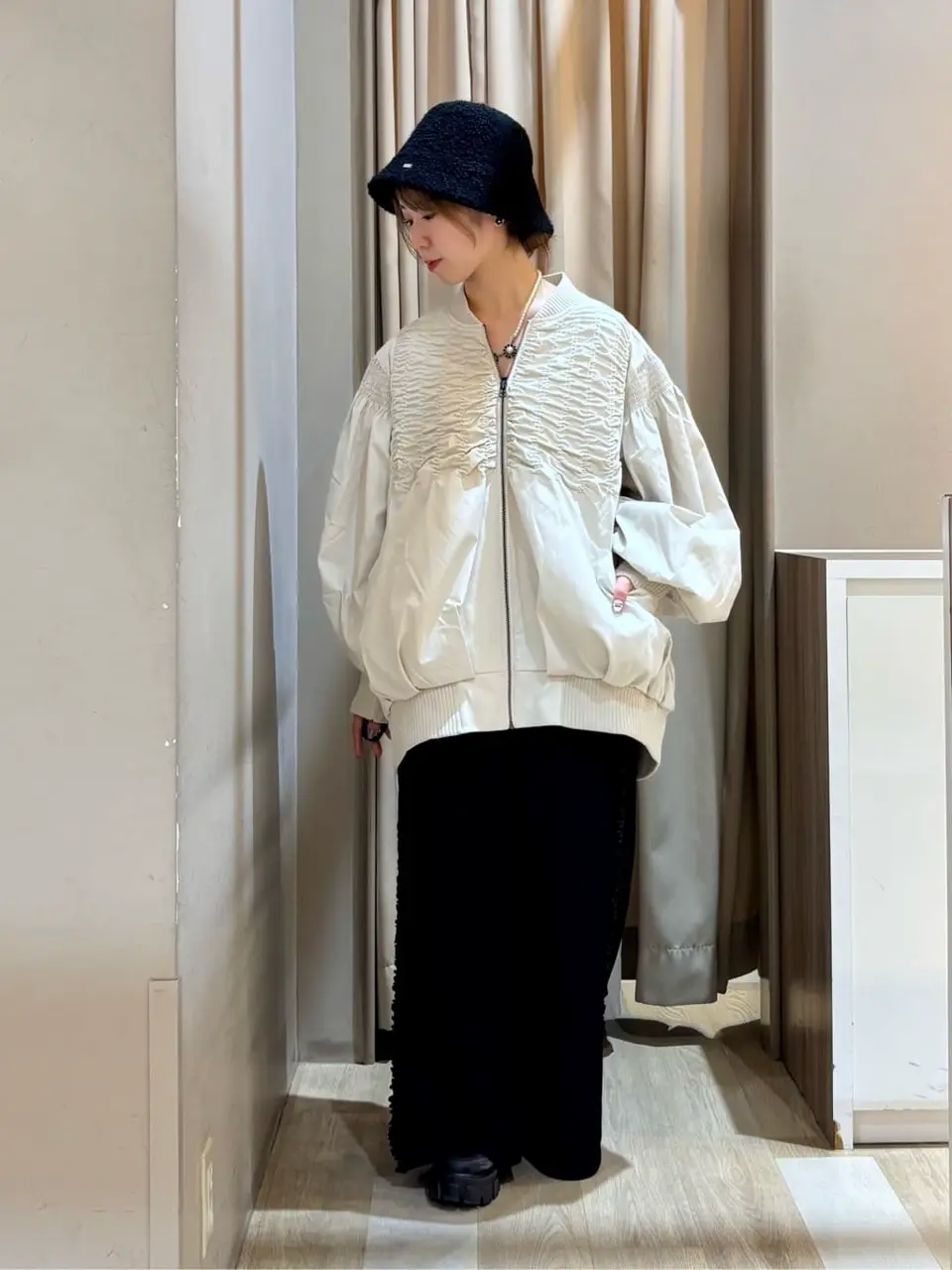 □ESCAR シャーリングブルゾン/Green Parks（グリーン パークス）の