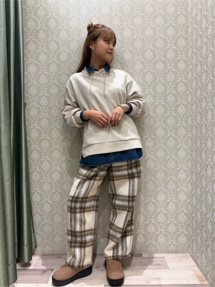 □WITH KURUMI NAKATA チェックコクーンパンツ/Green Parks（グリーン