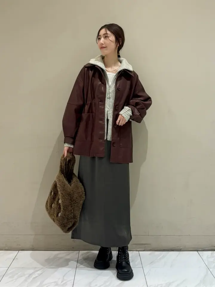 ELENCARE DUE フェイクレザーカバーオール/Green Parks（グリーン